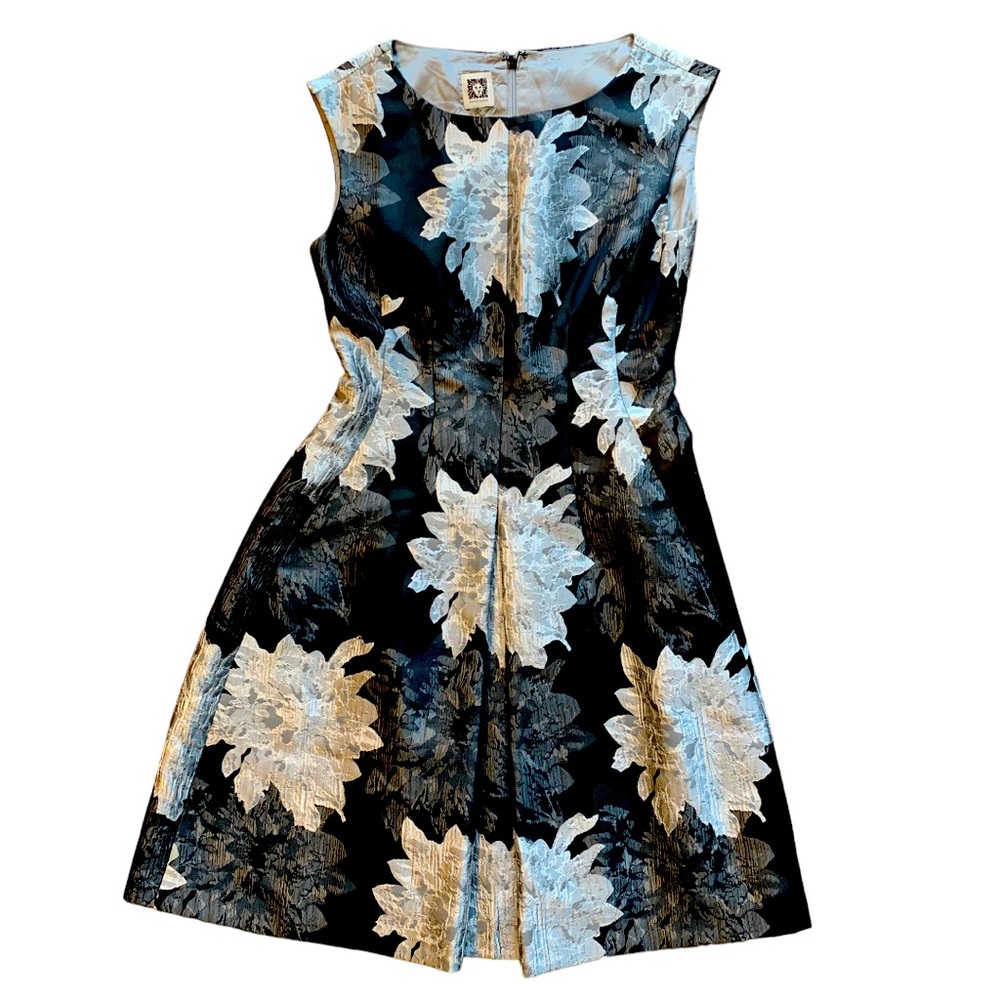 Ann Klein Black and White Floral Dress | Size 2